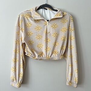 70s style 3/4 zip collared jacket